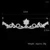 Clip per capelli Jade Angel Simple Crown Tiara Eleganti Accessori per matrimoni per matrimoni Zirconia Gioielli da sposa di lusso