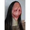 Party Masks Halloween Devil Mask Horror Long Hair Demon Mask Party Decoration Horrible Latex Mask Props Cosplay Costumes 230818
