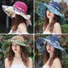 Berets Strohhut Panamas UV Schutz Sonnenvisor Seaside Strand Tide Sommerhüte Frauen Eimer falten Fashion Sweet Boho