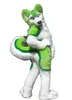 Professional Parade Green Husky Fursuit Mascot Costume Cartoon Adult Festival Outfit Dress Fursuit Hallowen Party