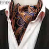 Szyfrowanie solidne czarne mężczyźni Vintage nerkowca kwiatowy ślub formalny Cravat Ascot self self brytyjski dżentelmen jedwabny krawat 230818