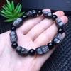 Strand 1 PC Stone natural Silver Obsidian Pixiu Bracelet Mythical Animal Beads Crystal Quartz Jewelry Gift for Men Women
