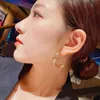 Brincos femininos 2023 nova moda mobius anel de metal multi camadas brincos agulha de prata estilo coreano malha brincos vermelhos