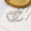 9110New style inlaid fashionable pearl brooch temperament women's diamond brooch gold and silver letters Christmas gift hit the trend
