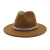 Fedora hoed zwarte kaki brede riem mannen vrouwen Brits stijl trilby feest formeel panama cap cowboy herfst winter hoeden groothandel