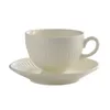 Mugs Ins Tasse à café en céramique de style français rétro et ensemble d'assiettes Cappucino Latte Luxury Deisgner Tasse soucoupe personnalisée 240 ml 230818