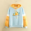 Hoodies النسائية Kawaii طباعة نساء كوريا كوريا الضخمة من القمم المقنية