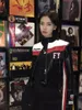 レディースジャケットモーターサイクルトレンドY2Kジャケット女性服レーシングスーツ男性韓国ファッションルーズレザージャケットPUカップルコート230818