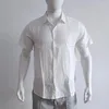 Camicie casual da uomo camicia bianca di lino uomini uomini a colori solidi maniche corta girare bottle bottle cardigan estate maschile top streetwear