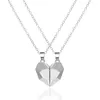 Pendant Necklaces 2pcs Jewelry Wedding With Gift Couple Necklace Sweater Chain Men Women Distance Relationship Lovers Party Magnetic Heart