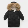 Children's fur collar down jacket boy's cotton-padded jacket long new girls' children's wear padded winter coat