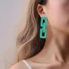 Boucles d'oreilles Simple couleur unie acrylique chaîne goutte pour femme mode coréenne exagération grand cadeau bijoux