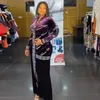 Vêtements Ethnique Velours Maxi Robe Robes Africaines Pour Femmes Dashiki Musulman Style Islamique Plus La Taille Paillettes Fermeture Éclair Poche Robe De Mode De Luxe 230818