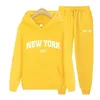 Tracksuits voor heren herfst winter hoodies broek tweedelige set York printing heren dames jogger dikke warme kleding