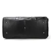 أكياس القماش الخشن Luufan Big Men Frade Bage Soft Leature Leather Black Male Carry On Luggage Weekend Man كتف كبير