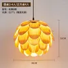 Pendant Lamps Nordic Creative Dining Lighting Southeast Asian Restaurant Study B&b Room Decoration Pine Cone Bamboo Wood Art Chandelier