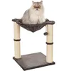 Yuexuan Cat Tree Tower med hängmatta och repande stolpar för inomhuskatter, 16,5x15.7x15.7, 18.1x15.7x15.7 tum Beige grå färger kattbädd