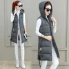Women's Vests Long Down Vest Women Outerwear Winter Cotton Fashion Female Sleeveless Hooded Heated Hood Casual Warm Clothes