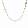 Kedjor Fashion PaperClip Link Chain Women Halsband Rostfritt stål Guldfärg för män smycken gåva