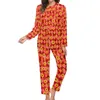Women's Sleepwear Sunflower Design Pajamas Red Skulls Soft Pajama Sets Women Two Piece Casual Oversize Graphic Home Suit Birthday Gift