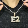 Joyas de hip hop Iced Out Collar chapado en oro Custom Good Mossinate Diamond Letter Pendant