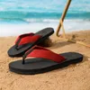 Büyük boy erkek ayakkabıları yaz yeni iki renkli sıkıştırma ayak kalmaz flip floplar rahat yumuşak çözülmüş plaj terlik