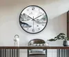 Relógios de parede Relógio chinês Sala de estar em casa Paisagem de moda moderna relógio silencioso