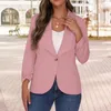 Women garnits kobiet Coat Chic Professional Business Single Button Długie rękawy w połowie długości do pracy w biurze formalny kolor stały kolor
