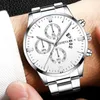 Нарученные часы 2023 модные мужские часы для мужчин роскошные серебряные из нержавеющей стали кварцевые запястья.