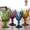 Vinglas Glasskoppar Multicolor Carved Goblet Whisky Red 300 ml Wedding Party Champagne Flutes Bar Restaurang Hem Tools 230818