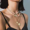 Anhänger Halsketten Bohemian sexy niedliche Retro Geometrie Y2K Mehrschichtiger Perlen Halskette Fortgeschrittene für Frauen Quasten Geschenk