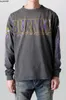 581J herrhuvtröjor Sweatshirts Saint 23SS EvilSpirit Evil Spirit Lightning Print High Street Wash Old Graffiti Bottom Shirt