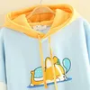 Kadın Hoodies Kawaii Baskı Kadınları Koreli Büyük Boy Te Sweatshirt Hooded Teps Açık Hava Spor Takipleri Sonbahar Boş Zaman Drulları Sudadera