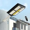 Teleskopstange Solar LED Straßenlampen PIR -Bewegungssensor Timing Lampe Fernbedienung Ganze in einem Wandlicht für Plaza Garden Outdoor 274c