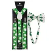 Neck Ties St Patrick s Day Fashion Women Man s Belt Bowtie Set Men Suspenders Polyester Y Back Braces Bow Tie Adjustable Elastic LW 230818