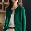 レディースニットTシャツレディース100 Shmere Cardigan Oneck Large Size Coat Knit Twist Base Shirts Spring Thick Wool Seater Women Jacket 230826