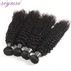 Indiska kinky lockiga hårbuntar 1/3/4 datorer Human Curly Hair Bundes Natural Color 100% Human Hair Weave Bunds Curly Hair Bundles