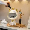 Decorative Objects Figurines Cute Cats Figurine Big Mouth Storage Box Cartoon Resin Cat Sculpture Key Chocolates Candy Basket Home Office Decor 230818