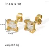 Hoop Earrings Colorful CZ Cubic Zircon Stud Stainless Steel 18K Gold Plated Selling Non Tarnish For Female