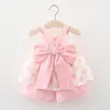 Kleidung Sets Baby Girl Clothes Sommer 2023 Modekindanzüge Bogenpunkte Style Cotton Kids Kleinkind 0-4 Jahre Kinderanzug