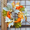 Decorative Flowers Thanksgiving Candlestick Ornament Vine Circle Large Wreath For Front Door Christmas Container