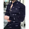 Męskie koszule Wysoko jakościowa moda Mężczyźni Koszulka Buta Projektant Lapel Starry Sky Print Done Tleeve Tops Cardigan Cardigan