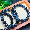 Strand Natural Blue Tiger Eye Bransoletka Kryształowe bransoletki 10 mm/12 mm okrągłe koralik rozciągnięcie uzdrawianie Kobiet Kamień Biżuterii Prezent 1PCS