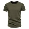 T-shirts pour hommes T-shirt en coton Hommes d'été O Neck Solid Color Shirt Mens Fashion Slim Casual Tees