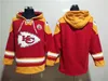 Kansas''City''Chiefs''Men 58 Derrick Thomas 15 Patrick Mahomes 87 Travis Kelce Moletom com capuz vermelho personalizado com cadarço