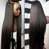 180% HD 30 44 Zoll Straight Full 360 Spitzenfront Human Hair Perücken glühlos transparent 13x4 13x6 Frontalperücke für Frauen