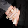 Strand 3st/set Bohemian Tassel Pendant Charm Beads Armband Set for Women Colorful Stone Wristband Pulseras Feminina