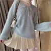 Women's Sweaters Autumn Winter Mohair Knitted Jumper Pullovers Fashion Women Oversized Lazy Solid Color V Neck Soft Warm Loose Sweater T164