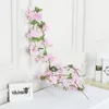 Dekorativa blommor 3st 2,3 m Artificial Cherry Blossom Vine Wedding Garland Ivy Decoration Fake Silk for Arch Home Decor