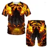 Men's Tracksuits Summer Tiger 3D Printed T-Shirt Shorts Set Slow Parkour Animal Couple Costume Two Piece Sportswear